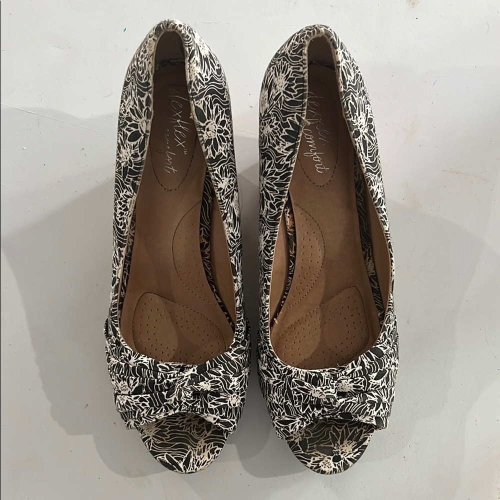 Chic Black and White Peep Toe Heels